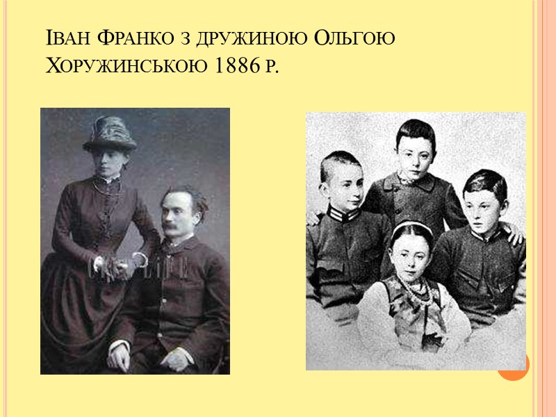 Іван Франко з дружиною Ольгою Хоружинською 1886 р.